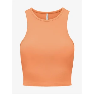 Oranžové dámské crop top tílko ONLY Belia - Dámské