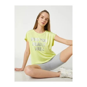 Koton Oversized Sports T-Shirt with a Slogan Print