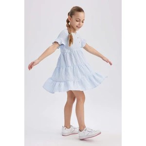 DEFACTO Baby Girls Gingham Short Sleeved Ruffle Dress