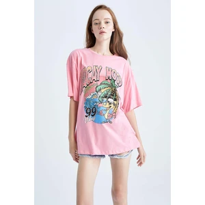 DEFACTO Coool Oversize Fit Printed Short Sleeve T-Shirt