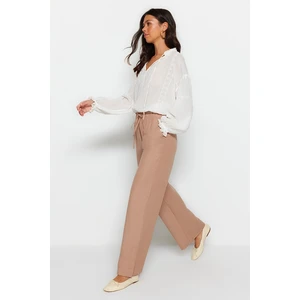 Trendyol Mink Lacing Detail Woven Trousers