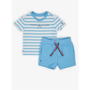 Tommy Hilfiger Boys' Striped T-shirt and Shorts Set in Blue and White To - Boys