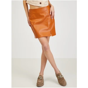 Orange leatherette skirt ORSAY - Ladies