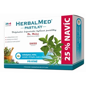 HERBALMED PASTILKY pri nádche - Dr.Weiss pastilky 24+6 navyše