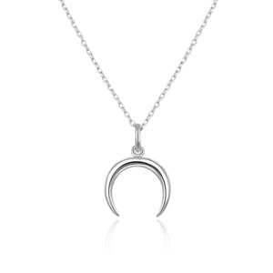 Beneto Nežný strieborný náhrdelník s polmesiacom AGS650 / 47 (retiazka, prívesok)