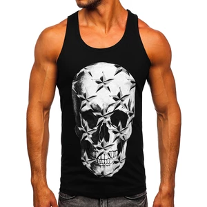 Maiou negru tank top cu imprimeu Bolf 14831