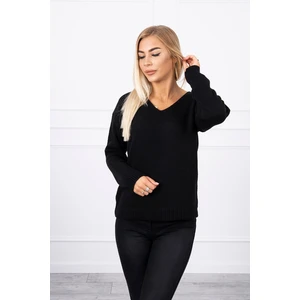 Sweater with V neckline black