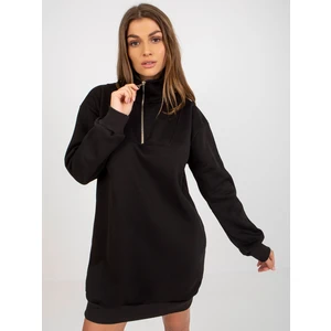 Basic black tracksuit dress of oversize cut