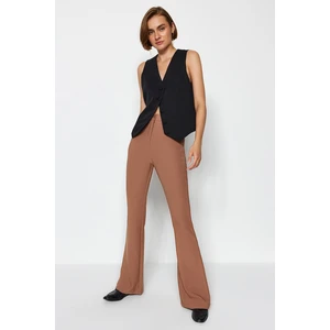 Trendyol Light Brown Spanish Leg Flare Woven Trousers