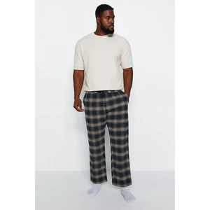 Trendyol černé tkané pyžamové kalhoty ve velikosti plus