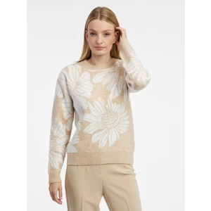 Orsay Women's White-Beige Floral Sweater - Women