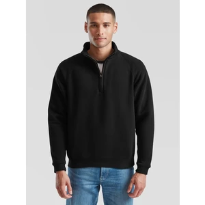 Black Men's Zip Neck Sweatshirt Fruit of the Loom