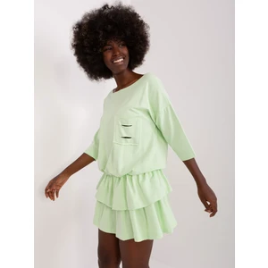 Pistachio flowing sweatshirt dress