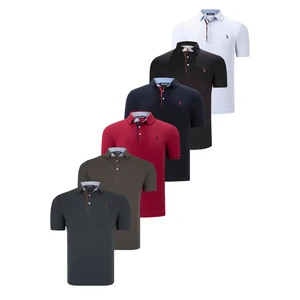 SIX SET T8582 DEWBERRY MENS T-SHIRT-BLACK-WHITE-NAVY BLUE-KHAKI-BURGUNDY-ANTHRACITE