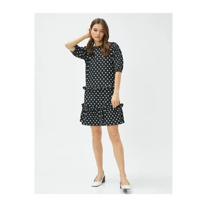 Koton Polka Dot Mini Dress Tiered Short Sleeves