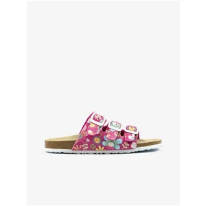 Pink girly floral slippers Richter - Girls