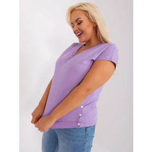 Light purple blouse plus button sizes