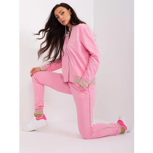 Pink women's tracksuit with trousers