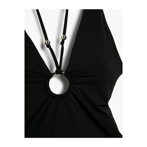 Koton Strapless Swimwear with Window Detailed Bead Detail with Metal Accessories.