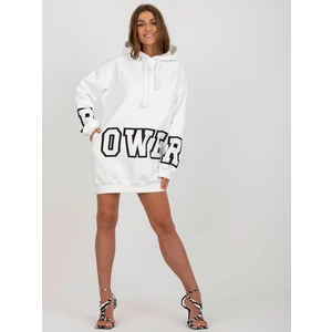 Ecru Mini Hoodie Dress