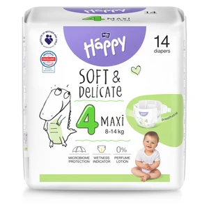 BELLA Baby Happy Soft&Delicate Size 4 Maxi jednorázové pleny 8-14 kg 14 ks