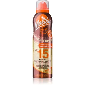 MALIBU Continuous Spray SPF15 Opalovací přípravek na tělo Dry Oil 175 ml