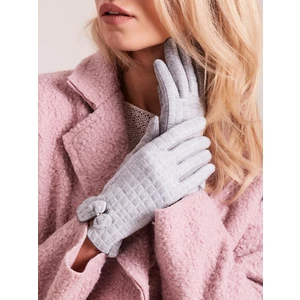 Gray plaid women's gloves