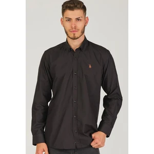 G725 DEWBERRY MEN'S SHIRT-DARK BLACK