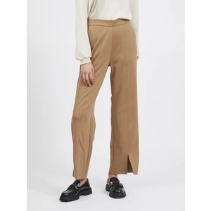 Light Brown Women's Wide Trousers VILA Amerone - Women