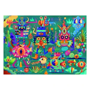 Djeco Puzzle metalické Monster party 50 dielikov