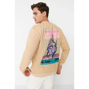 Trendyol Sweatshirt - Beige - Relaxed fit