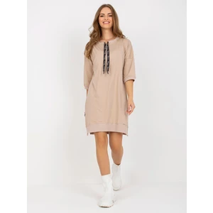 Casual light beige dress made of cotton Ernestine