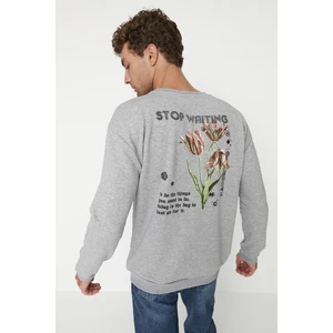 Trendyol Sweatshirt - Gray - Relaxed fit