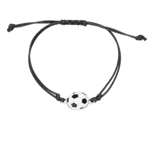 Troli Čierny textilný náramok Futbalová lopta