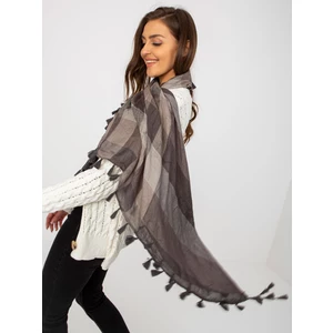 Lady's gray scarf with fringe