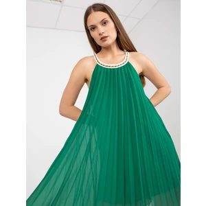 Dark green airy dress of one size with mini length