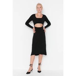 Trendyol Black Cut Out Detailed Knitwear Dress