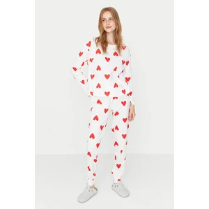 Női pizsama szett Trendyol Heart patterned