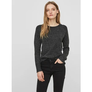 Vero Moda Dámský svetr VMDOFFY Regular Fit 10201022 Black MELANGE S