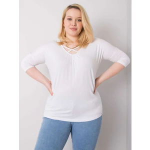 Larger white viscose blouse