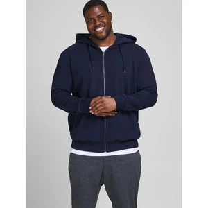 Jack&Jones PLUS Pánska mikina JJEBASIC SWEAT ZIP 12182493 Navy Blazer 4XL