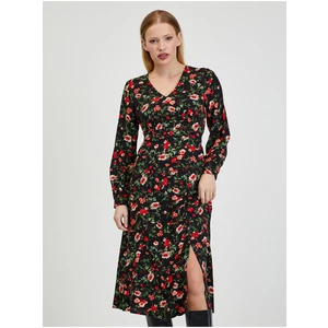 Orsay Red-Black Women Floral Dress - Women