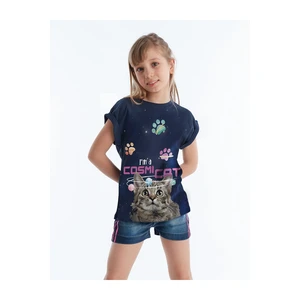 Mushi Cosmicat Girls Denim Shorts Set