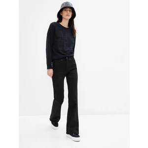 GAP Džíny high rise flare black - Dámské