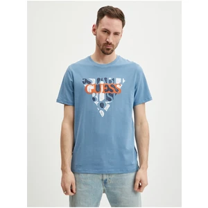 Light blue men's T-shirt Guess Blurri - Men