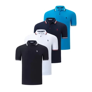 QUAD SET T8594 DEWBERRY MENS T-SHIRT-BLACK-WHITE-NAVY-DARK BLUE