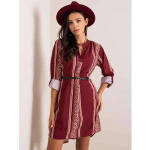 Burgundy patterned dress