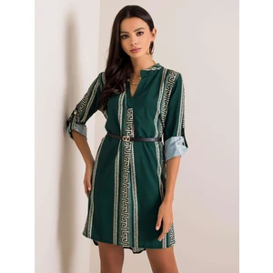 Green patterned dress