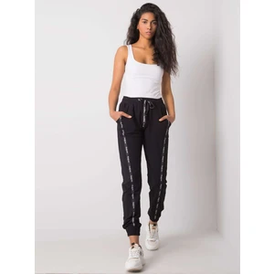 Women's black cotton sweatpants