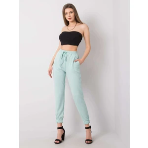 Mint pants with drawstrings